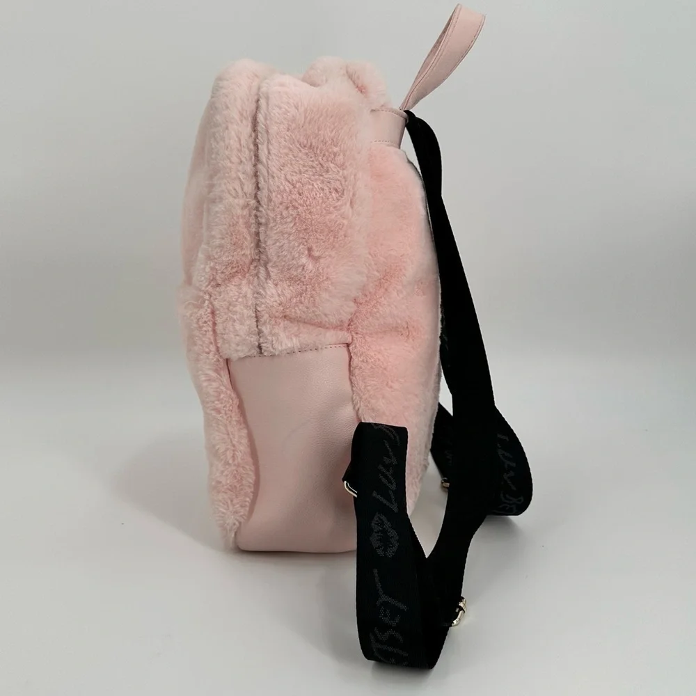 Luv Betsy by Betsy Johnson Pink Rainbow Bunny Hoodie Backpack Soft Plush